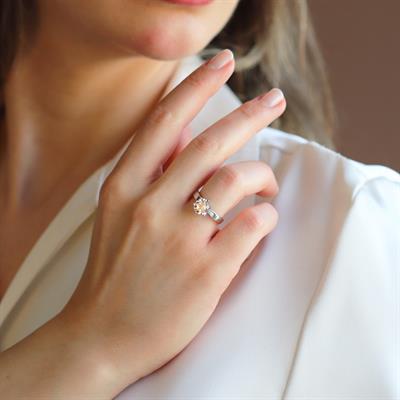 Sky Diamond 6 Tırnaklı Tektaş 2,50ct Gümüş Yüzük