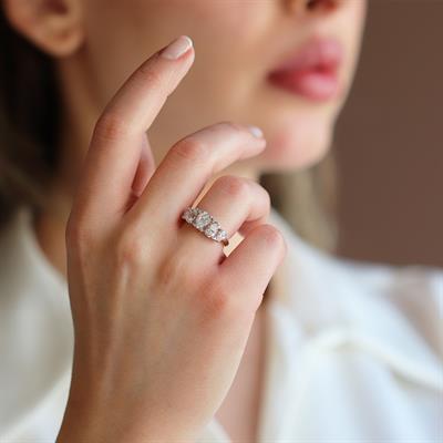 Sky Diamond Pear Kesimli Gümüş Yüzük