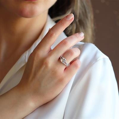 Sky Diamond Radiant 2.00Ct Gümüş Yüzük