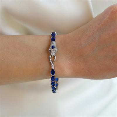 Sky Red Colleciton Serpent Safir Creatif Gümüş Bileklik