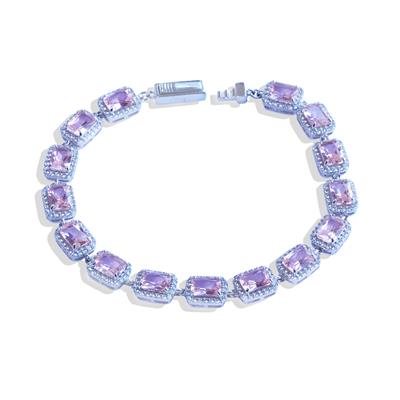 Sky Red Collection Baget Pembe Taşlı Gümüş Bileklik