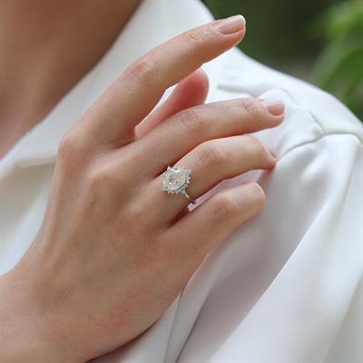 Sky Red Collection Oval Creatif Gümüş Yüzük