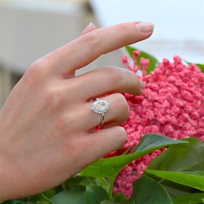 Sky Red Collection Oval Creatif Gümüş Yüzük