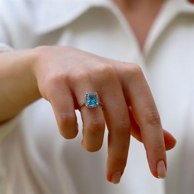 Sky Red Collection Tanzanit Creatif Gümüş Yüzük