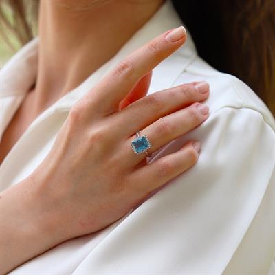 Sky Red Collection Tanzanit Creatif Gümüş Yüzük