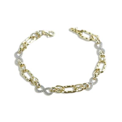 Sonsuzluk Taşlı Hallow Gold Gümüş Bileklik