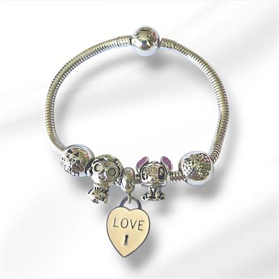 Stitch Charm Çelik Bileklik