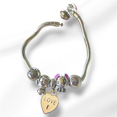 Stitch Charm Çelik Bileklik
