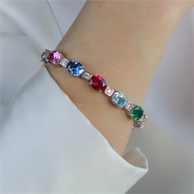 Swarovski Cubic Taşlı Gümüş Bileklik