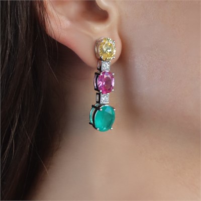 Swarovski Cubic Taşlı Gümüş Küpe