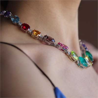 Swarovski Cubic Taşlı Gümüş Gerdanlık