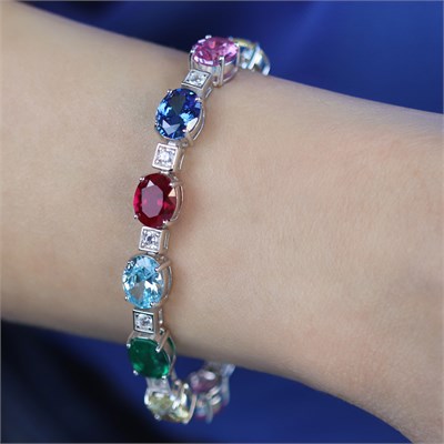 Swarovski Cubic Taşlı Gümüş Bileklik