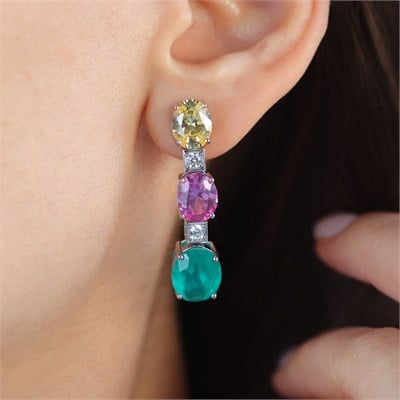 Swarovski Cubic Taşlı Gümüş Küpe