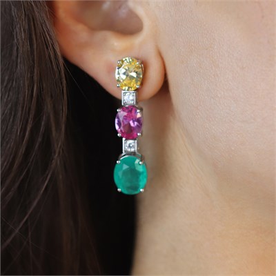 Swarovski Cubic Taşlı Gümüş Küpe