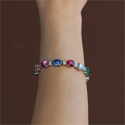 Swarovski Cubic Taşlı Gümüş Bileklik