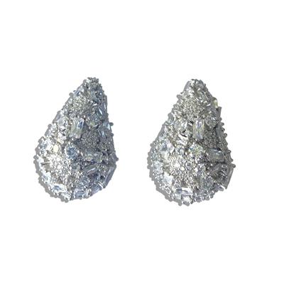 Zirkon Taşlı Bottega Damla Gümüş Küpe