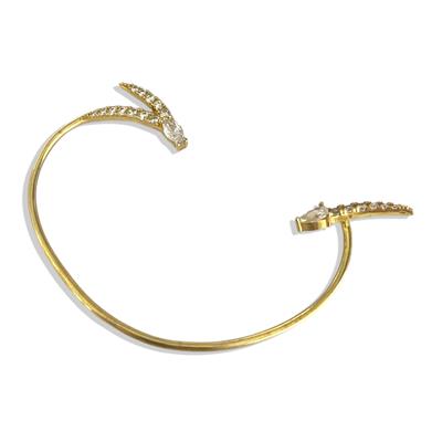 Taşlı Gold Gümüş Kıkırdak Kelepçe Küpe