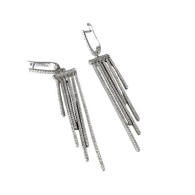 Taşlı Sarkıt Gümüş Küpe