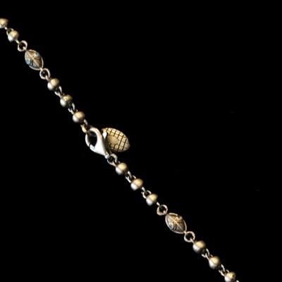 Taşlı Toplu Oksitli Gümüş Erkek Kolye