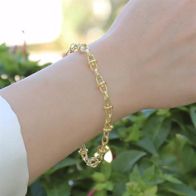Tffny Gold Kaplama Gümüş Bileklik
