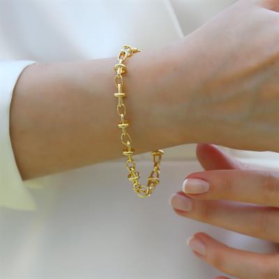 Tffny Gold Kaplama Gümüş Bileklik