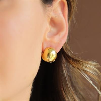 Top Bombeli Gümüş Küpe