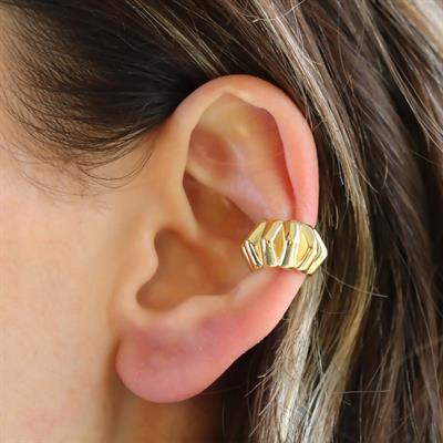 Trend Bombeli Cuff Gümüş Küpe