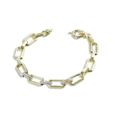 Trend Taşlı Hallow Gold Gümüş Bileklik