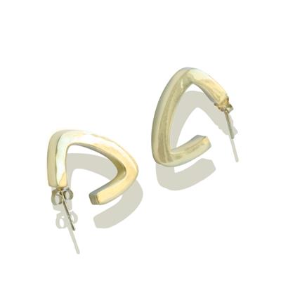 Üçgen Gold Gümüş Küpe