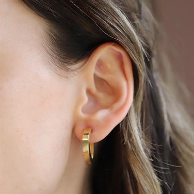 Üçgen Gold Gümüş Küpe