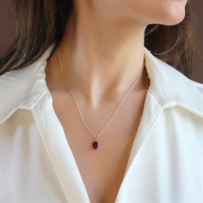 Yakut Doğaltaş Gümüş Set 