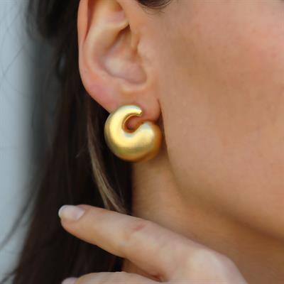 Yan Bottega Gold Bombeli Gümüş Küpe