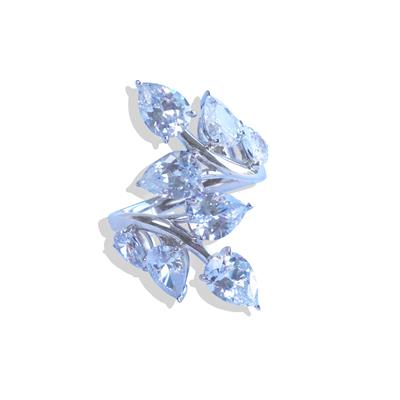 Yaprak Damla Tasarım Gümüş Yüzük 