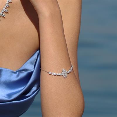 Yaprak Işıltı Gümüş Set 