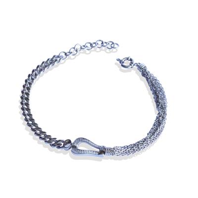 Yarı Gurmet Zincirli Gümüş Bileklik