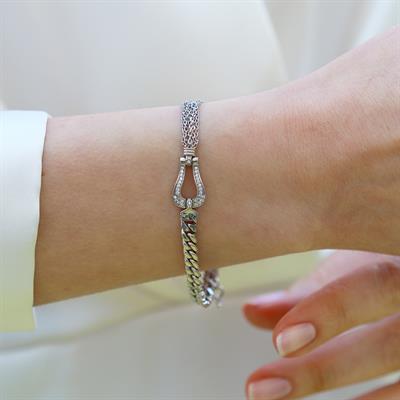 Yarı Gurmet Zincirli Gümüş Bileklik