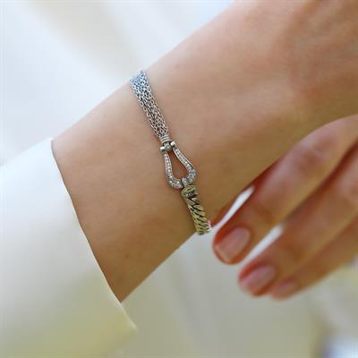 Yarı Gurmet Zincirli Gümüş Bileklik