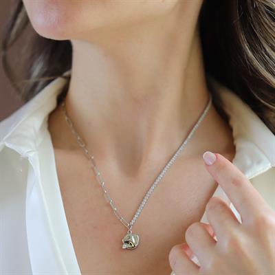 Yarı Su Yolu Trend Gümüş Kolye