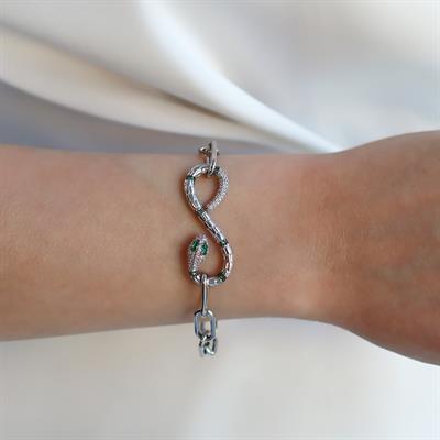Yılan Sonsuzluk Modeli Zirkon Taşlı Bileklik