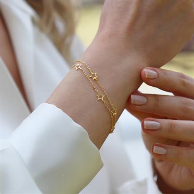 Yıldız Sıralı Gümüş Bileklik