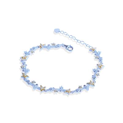 Yıldız Taşlı Gold Gümüş Bileklik