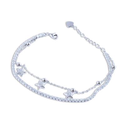 Yıldızlı Su Yolu Gümüş Bileklik