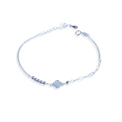 Yonca Sedefli Trend Gümüş Bileklik