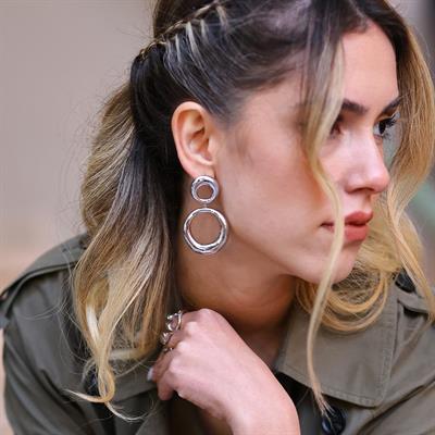 Yuvarlak Bombeli Gümüş Küpe