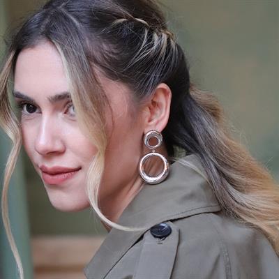 Yuvarlak Bombeli Gümüş Küpe