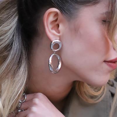 Yuvarlak Bombeli Gümüş Küpe