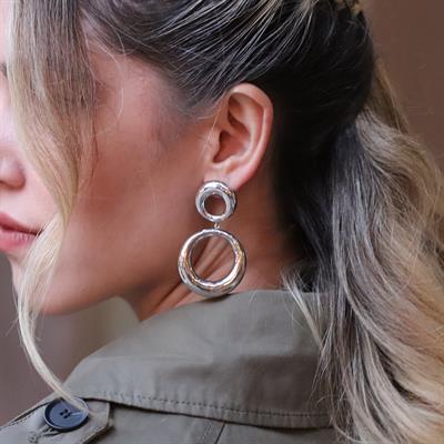 Yuvarlak Bombeli Gümüş Küpe