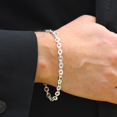 Yuvarlak Forsa 6mm Gümüş Erkek Bileklik