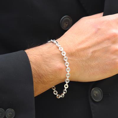 Yuvarlak Forsa 6mm Gümüş Erkek Bileklik