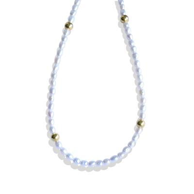 Yuvarlak Gold Kaplama Gümüş İnci Kolye